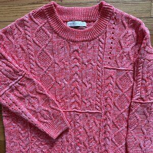 NWOT Anthropologie Pilco Oversized Sweater - Size Small, Pink/Red/White